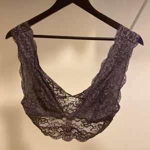 Gray lace bra